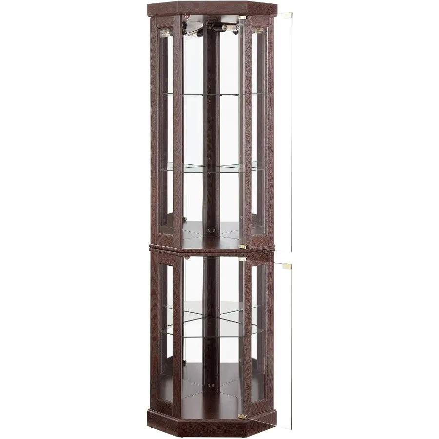 Storage & Organization - Lighted Corner Storage Cabinet for Living