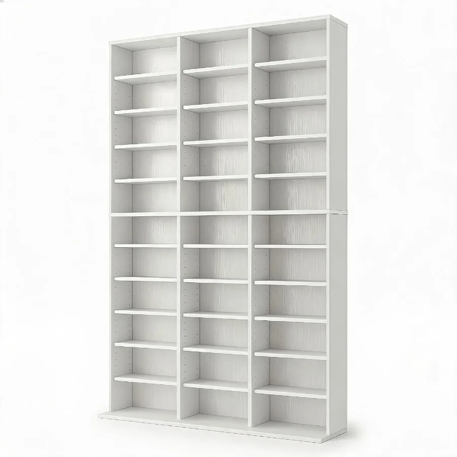 Storage & Organization - Tall Media Storage Cabinet Tower Bookcase
