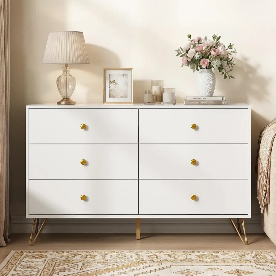 Bedroom 6-Drawer White Dresser - Storage & Organization recension och pris