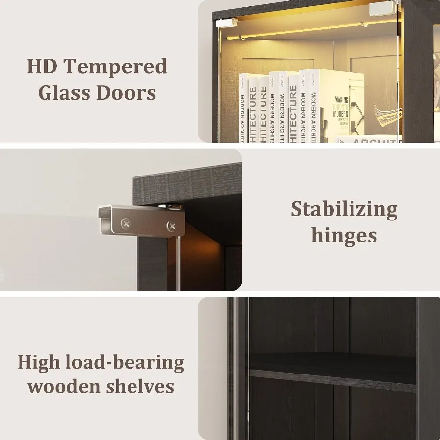 Corner display cabinet with gl - Lighting recension och pris