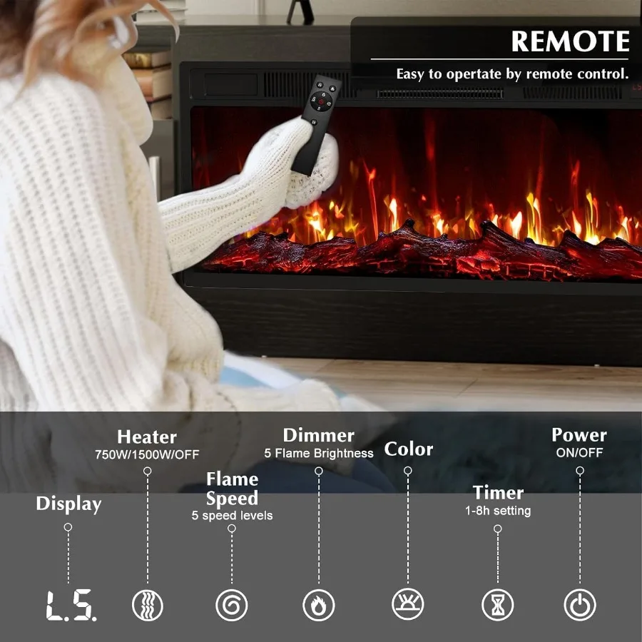 Living room TV stand with fire - Storage & Organization recension och pris